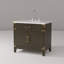 Ensemble de meuble-lavabo simple avec plateau en marbre de Carrare et robinet-537396243