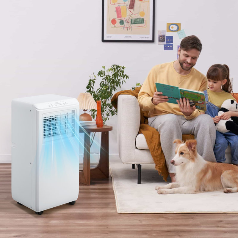 Refroidissement puissant de 8 000 BTU pour des espaces de 750 pieds carrés, fonctionnement silencieux avec déshumidificateur, mode veille, minuterie et télécommande inclus