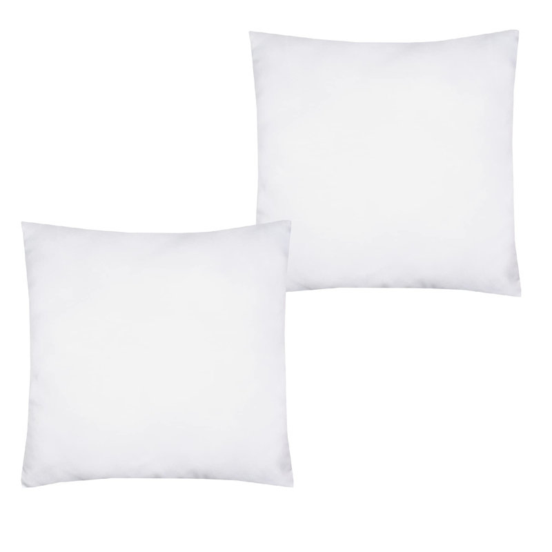White Polyester Square Pillow Inserts, Set of 2