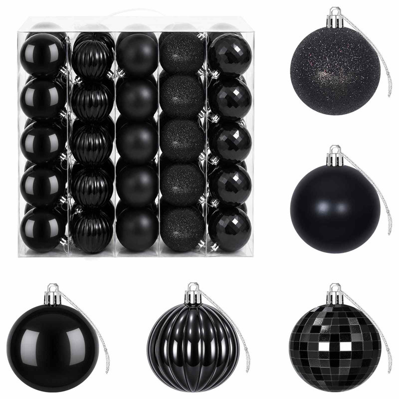 6cm Polystyrene Bauble, Black