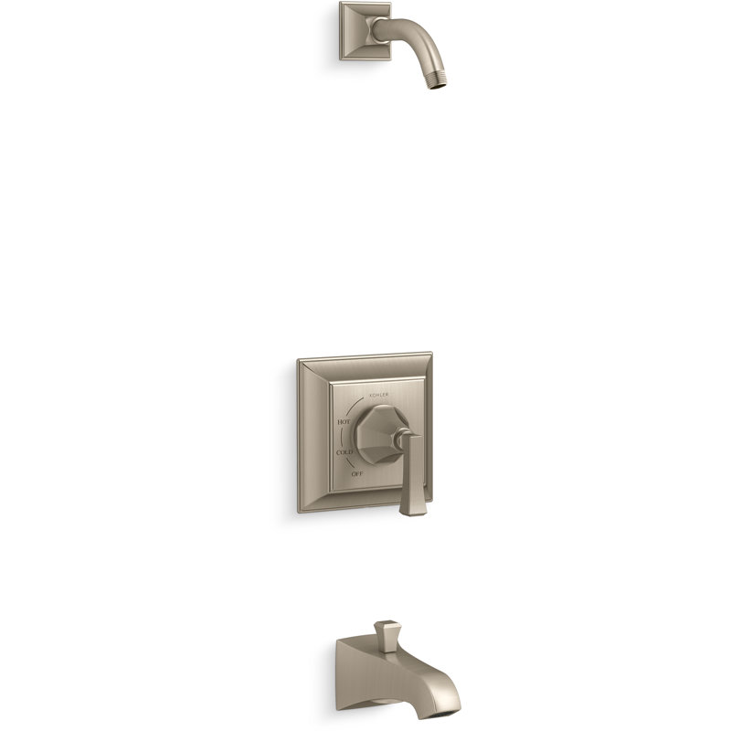 Rite-Temp Bath and Shower Trim Set with Deco Lever Handle and Spout, Less Showerhead