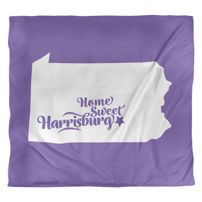 Housse de couette réversible simple Harrisburg Pennsylvania, Polyester brossé, Housse de couette pour très grand lit, Mauve