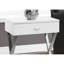 Table d'appoint brillante blanche et en métal avec rangement à tiroirs fermés - Table de chevet accessoire de salon dissimulée pour le décor de la chambre à coucher