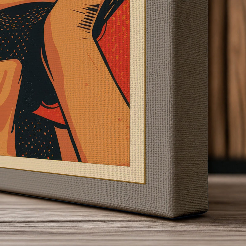 Bold Glamour Pop Art - Wrapped Canvas, 30x20 - 76.2 x 50.8 cm, Taupe Border