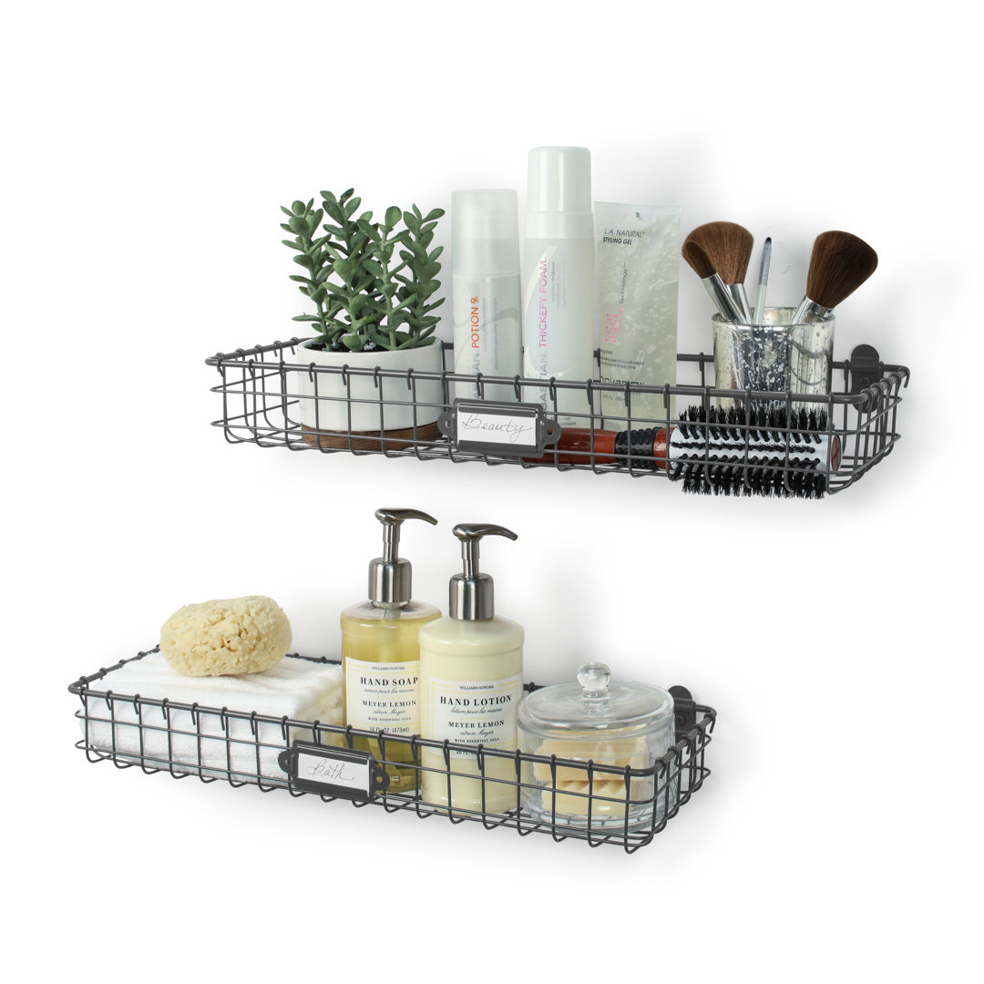 Albie 18.5" x 3" x 6" Organizer with Wall Basket Dotted Line™ 