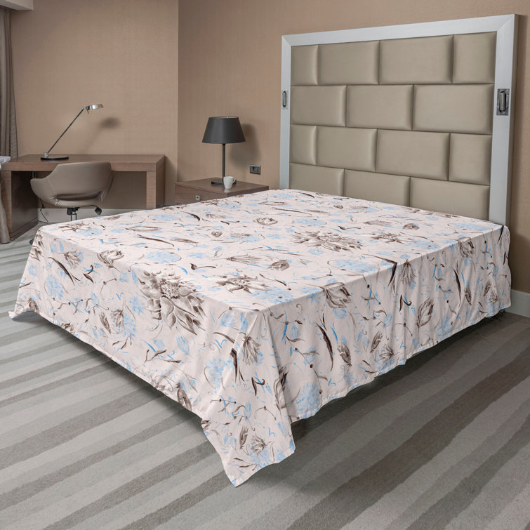 Ambesonne, drap plat floral pivoines, art botanique printanier
