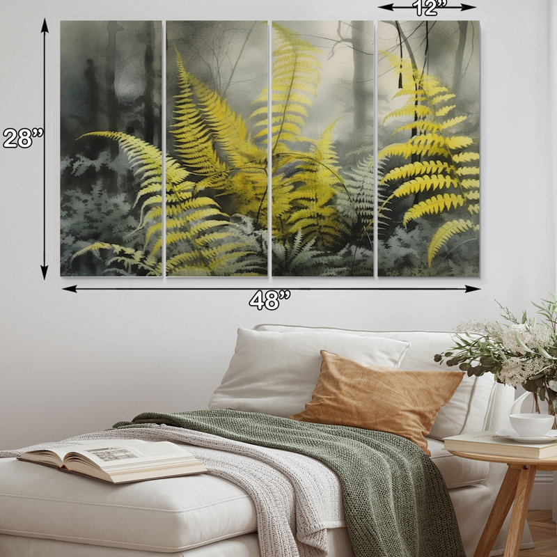 Ensemble de salon art mural jaune et gris