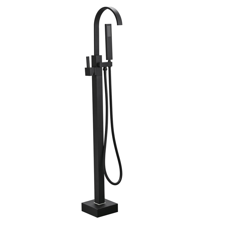 Robinet de baignoire à fixation au sol avec douche à main