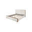 Lit plateforme king size capitonné en chenille beige
