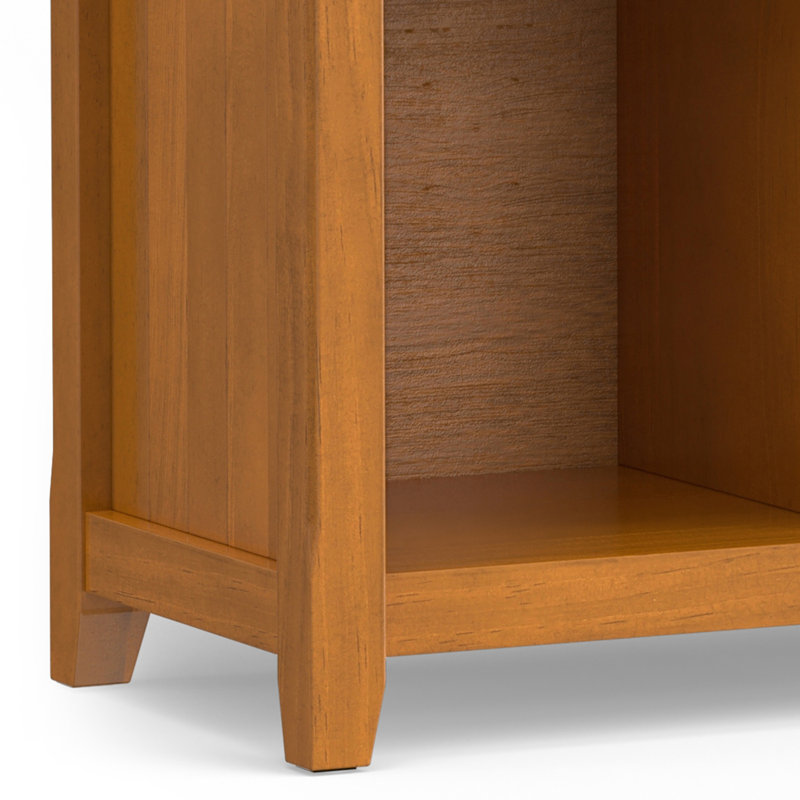 Acadian 57"W Solid Wood Storage Console Table, (8 Shelves) 33" H x 57" W x 16" D, Light Golden Brown