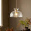 Luminaire suspendu pour îlot de cuisine 1 lumière en forme de dôme avec abat-jour en verre