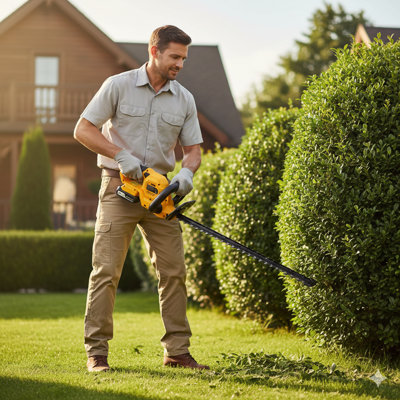 20V Cordless Hedge Trimmer Featuring a 22-Inch Steel Blade, Reduced Vibration Design, Includes Battery and Charger