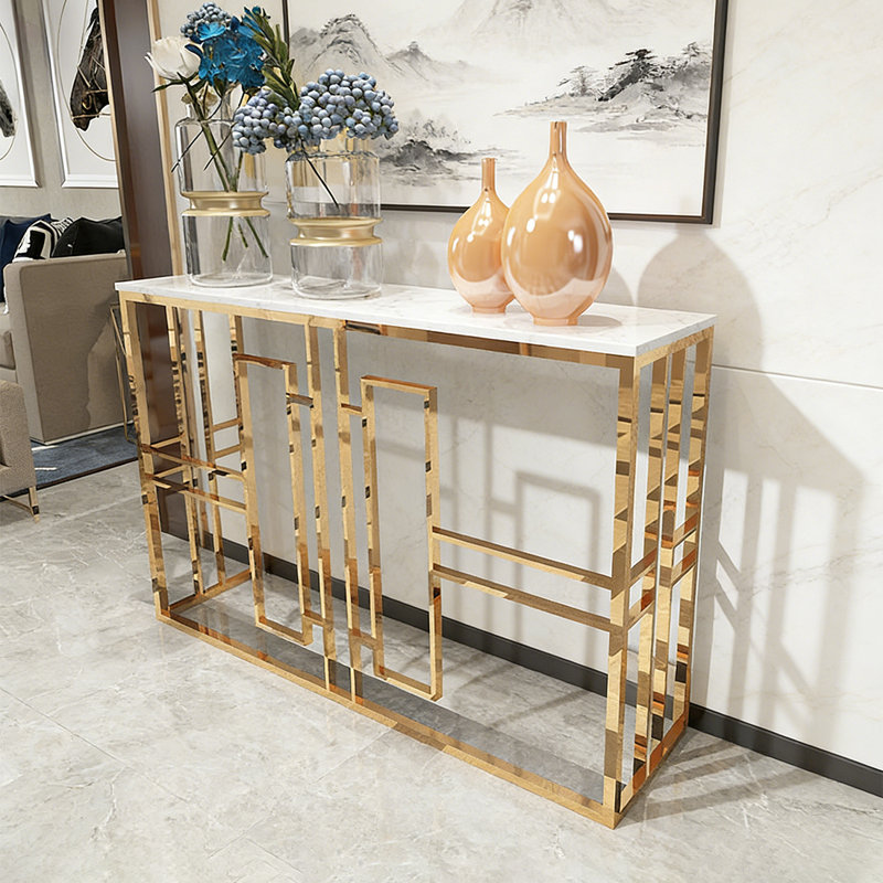 Console tendance en acier inoxydable, 31.5" H x 39.37" L x 11.81" W