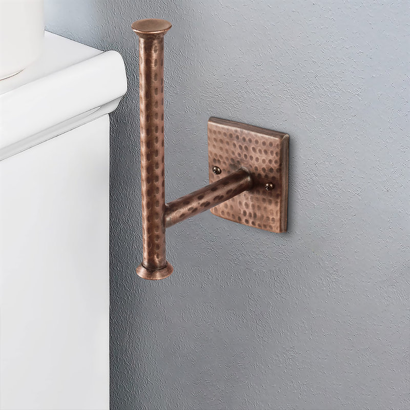 Hand Hammered Wall Mount Toilet Paper Holder, Copper