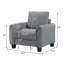 Fauteuil d'appoint rembourré à accoudoirs roulés gris