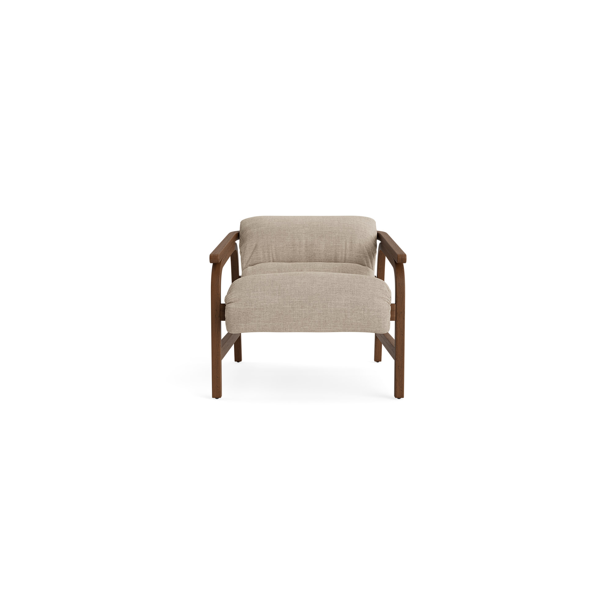 Cellire Chair, Taupe Polyester, Walnut/Medium Brown Wood