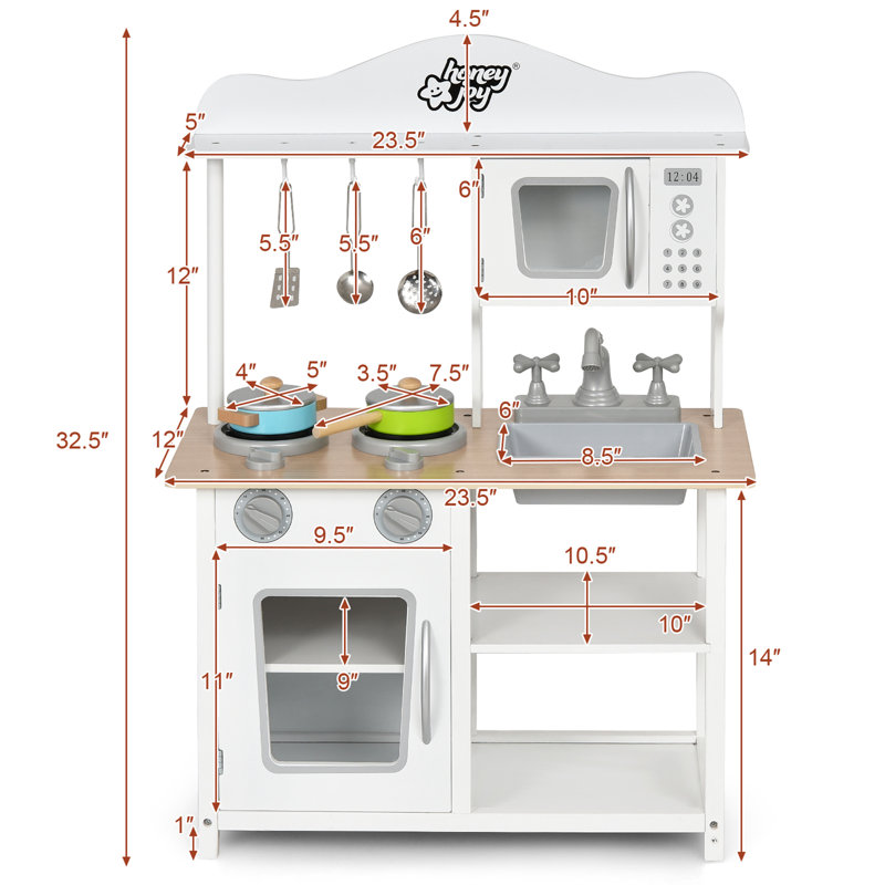 Wooden Play Kitchen Set
