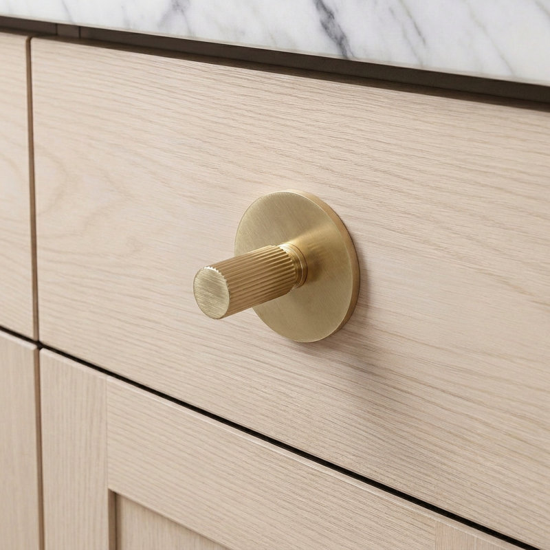 Redefine Hardware Round Brass Backplate And Knob