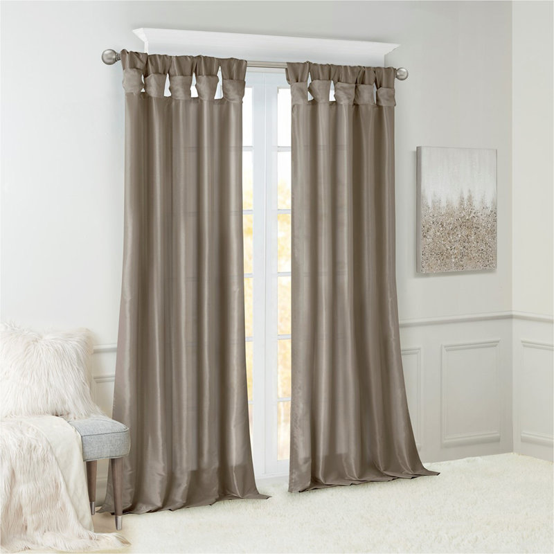 Twist Tab Lined Window Curtain Panel 50x84"