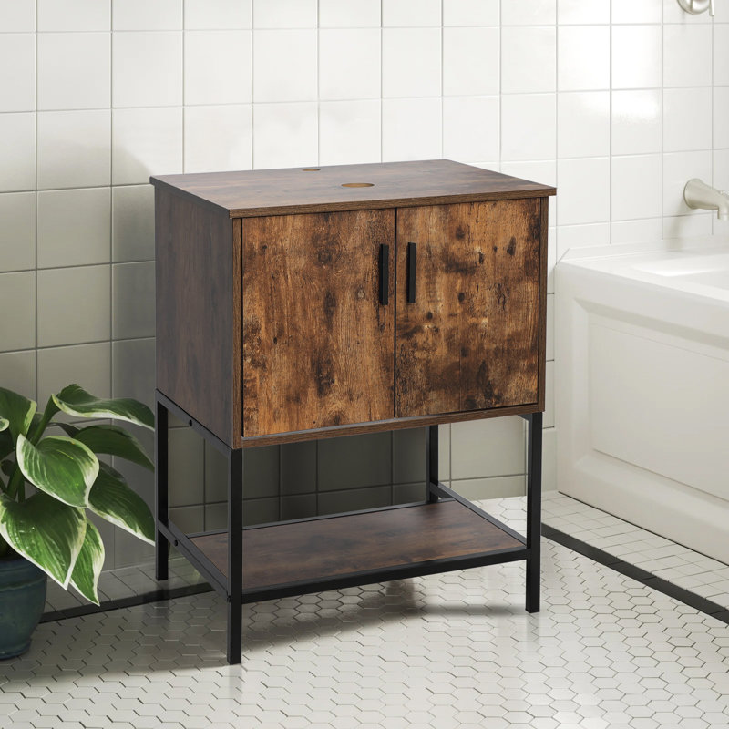 Base de meuble-lavabo simple 24 po, Brun
