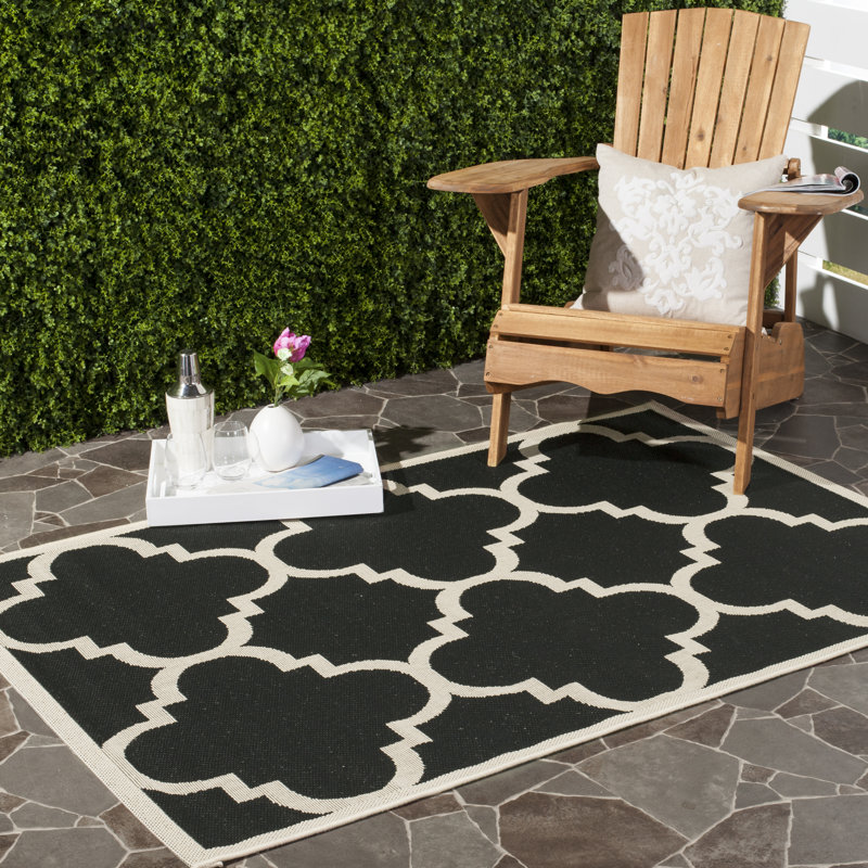 Tapis d'intérieur / extérieur à motif géométrique Herefordshire Performance, Rectangle 5 pi 3 po x 7 pi 7 po