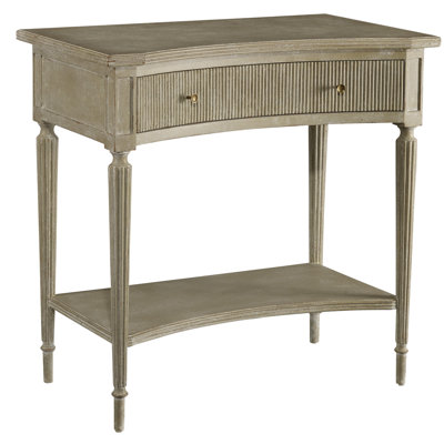 Ribbed Solid Wood End Table