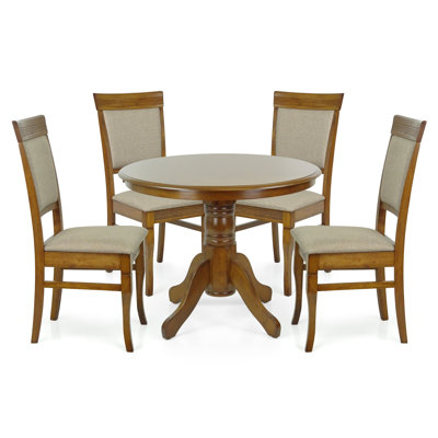 4 - Person Solid Wood Solid Wood Top Pedestal Dining Set