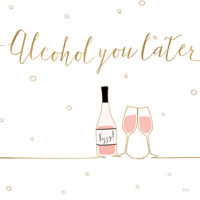 Underlined Bubbly VIII by Veronique Charron - Wrapped Canvas Print