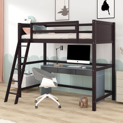Ettorina Twin Solid Wood Loft Bed by Harriet Bee