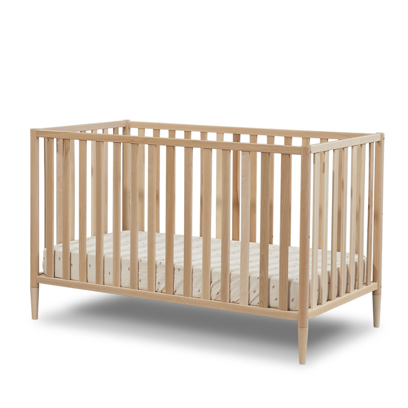 Lit de bébé à hauteur ajustable Mia, Bois naturel, Crib