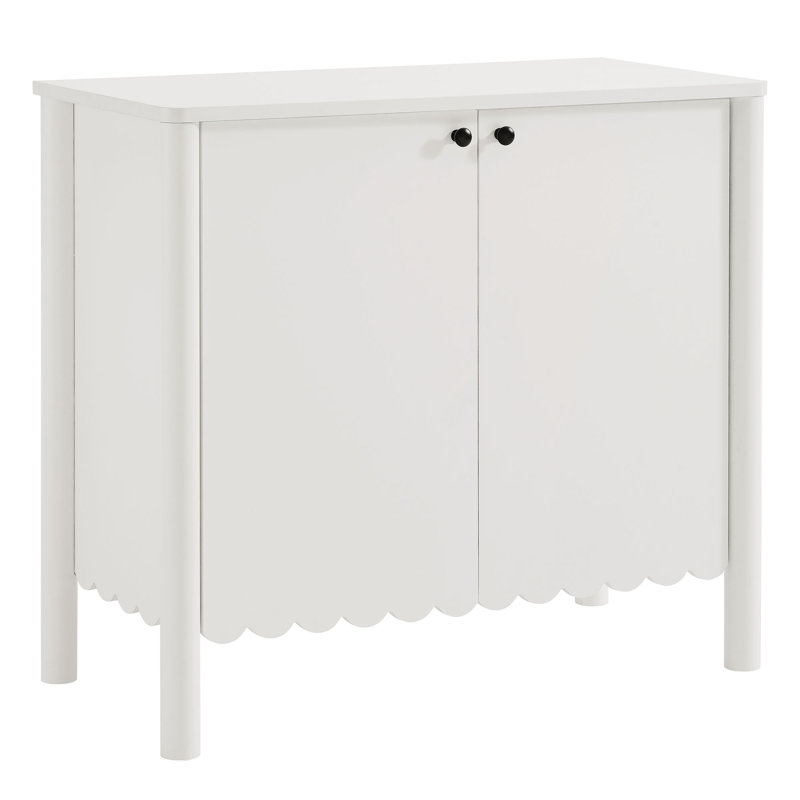 Emmeline 35" 2-Door Scalloped Sideboard Cabinet, White