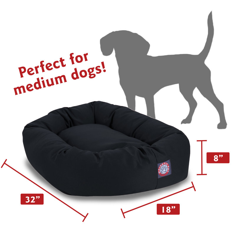 Traversin pour chien, Noir, Moyen (l 18 po x P 32 po x H 8 po)