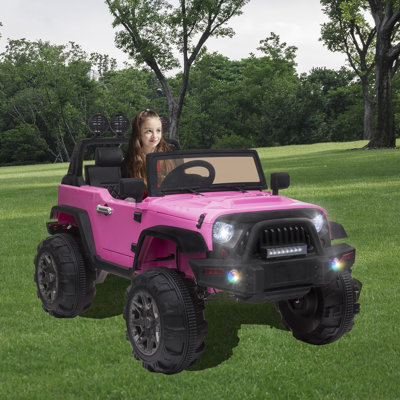 Kids Ride On Truck, 12v Battery Powered Electric Kids Ride On Car With Remote Control, Led Lights, Mp3 Player, Pink -  Kulamoon, KLM-PK001-PNK