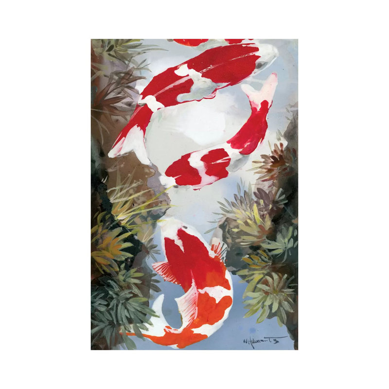 Koi IV 1 Piece Wrapped Canvas Painting, 101.6 cm H x 66.04 cm W x 3.175 cm D