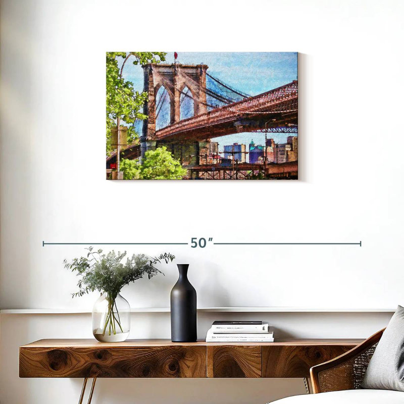 Rorry Brooklyn Bridge Calm Skyline, 20" H x 30" W