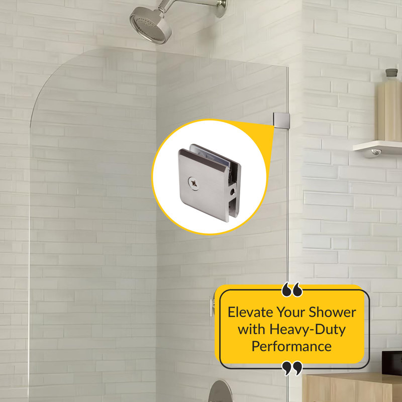 Shower Glass Clamp Bevel Edge Brushed Nickel Finish, Brushed Nickel