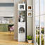 Armoire de rangement haute de 70,87 po de hauteur avec 1 porte et 2 tiroirs, unité de rangement étroite, armoire de plancher pour la salle de bain, le salon, le vestibule, la cuisine, blanc