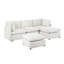 Mobilier de salon modulaire 5 pièces moderne avec deux repose-pieds rembourrés en tissu beige-131300443