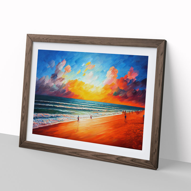 XH1022-1317X Beautiful Beach Vol.1 - Single Picture Frame Print, 46cm H x 64cm W x 2cm D, Brown Framed