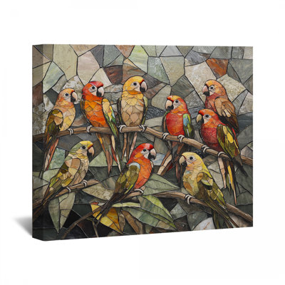 Parrot Mosaic Canvas Wrap - Bird Wall Decor