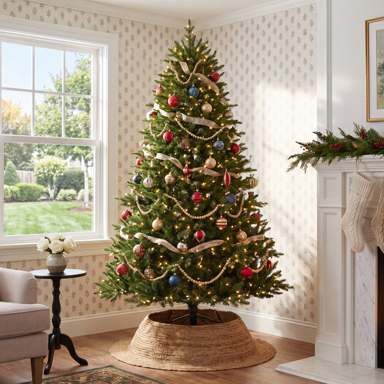 Dunhill Fir Tree with Clear Lights, 9', Clear/White Lights