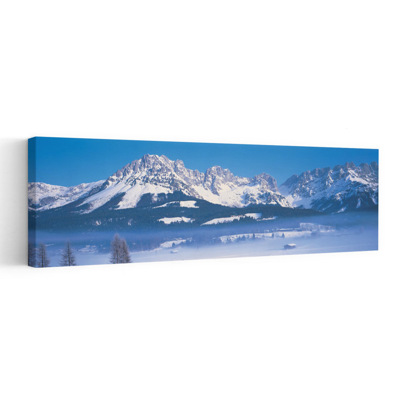 Tirol, autrichienne paisible, paysage abstrait d'hiver, art mural, H 20 po x l 60 po