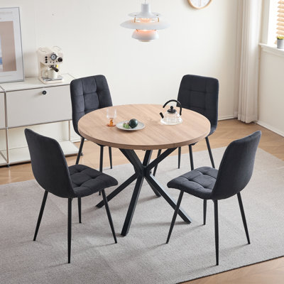 50cm H Corduroy Upholstered Metal Side Chair