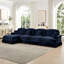 Canapé modulaire classique à trois places en forme de L avec accoudoirs évasés et volants amovibles, jupes plissées et pieds fuselés, canapé à quatre places en chenille confortable avec repose-pieds mobile-40222905