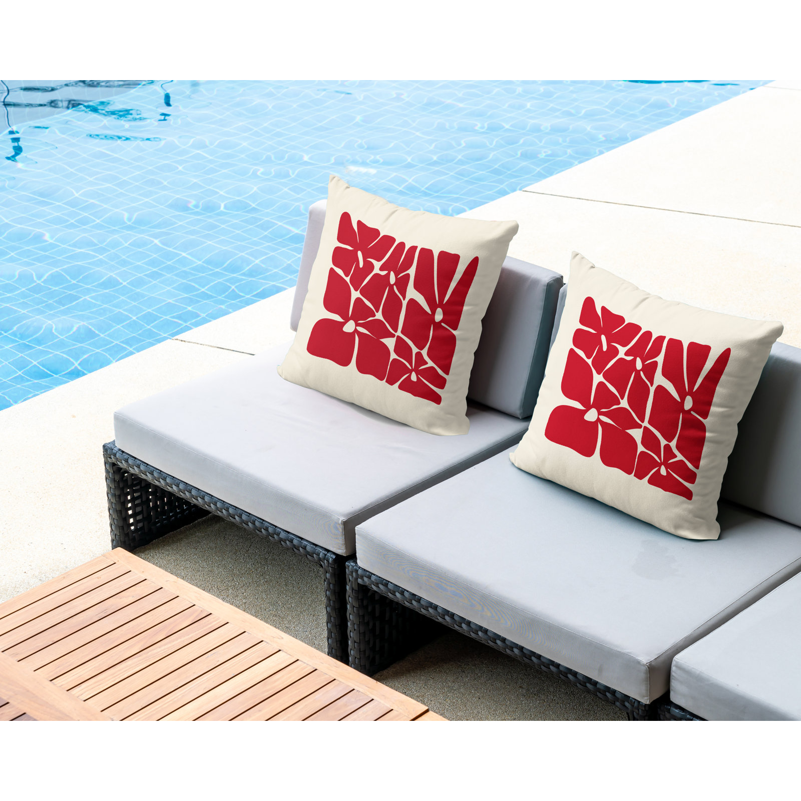 Polyester Throw Pillow, 15W" x 15H", Red
