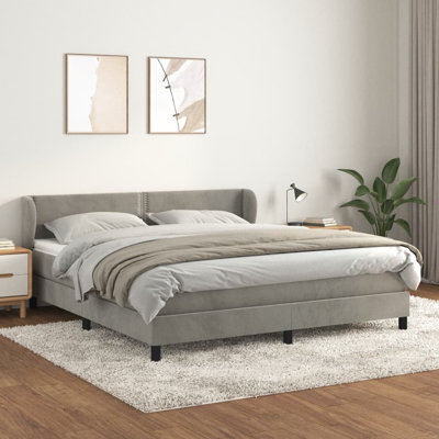 Eskew Box Spring Bed with Mattress Velvet