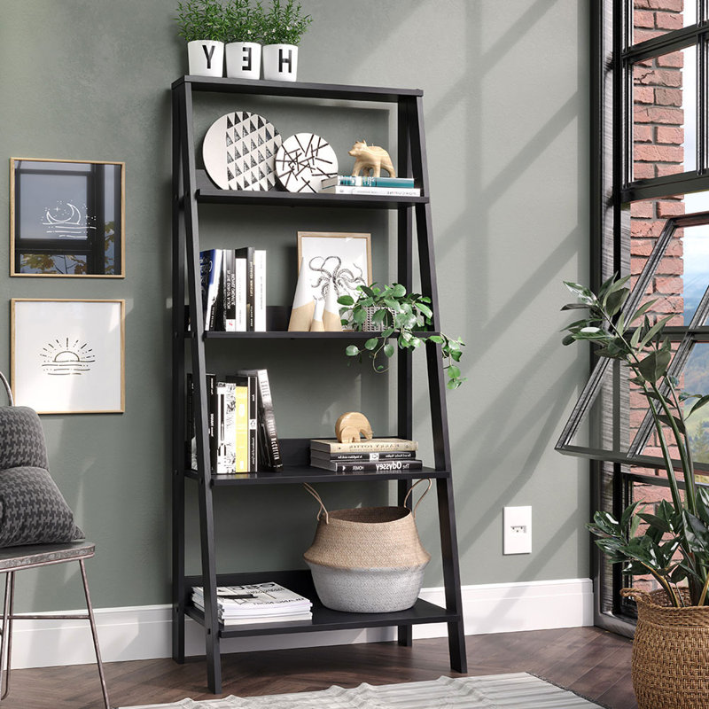 Aeden Ladder Bookcase, Black