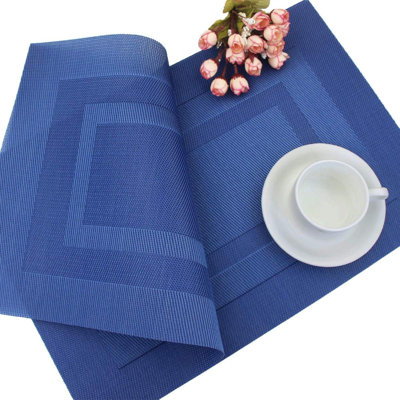 Ensemble de 12 napperons lavables, durables, résistants à la chaleur et antidérapants en vinyle pour l'intérieur et l'extérieur