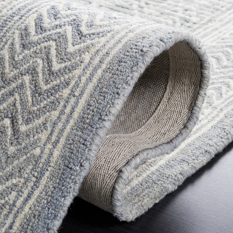 Abstract Hand Tufted Wool Southwestern Rug, Rectangle 5' x 8'