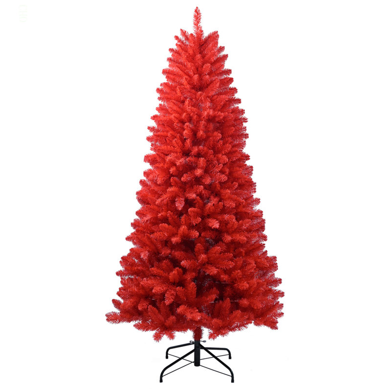 4FT  Christmas Tree – Pure  PVC Tree With 456 Tips, Hinged Branches For Easy Setup, Stable Metal Stand, Bold Holiday Decoration